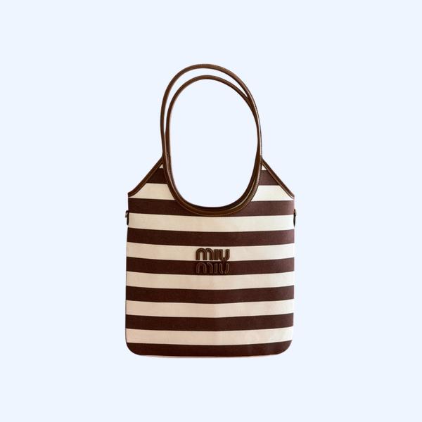 [ Miu Miu ] 미우미우 캔버스 및 가죽 아이비 백