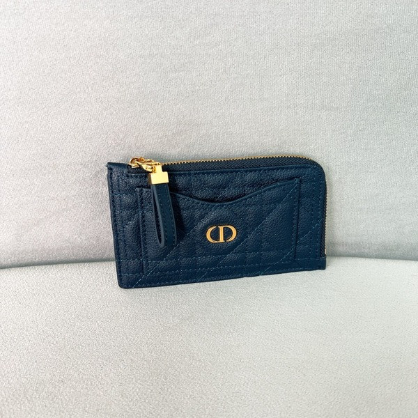[ 디올 ] Caro Cosmos 지퍼 카드 지갑