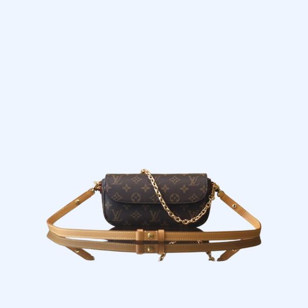 [ LV ] 월릿 온 체인 아이비 모노그램