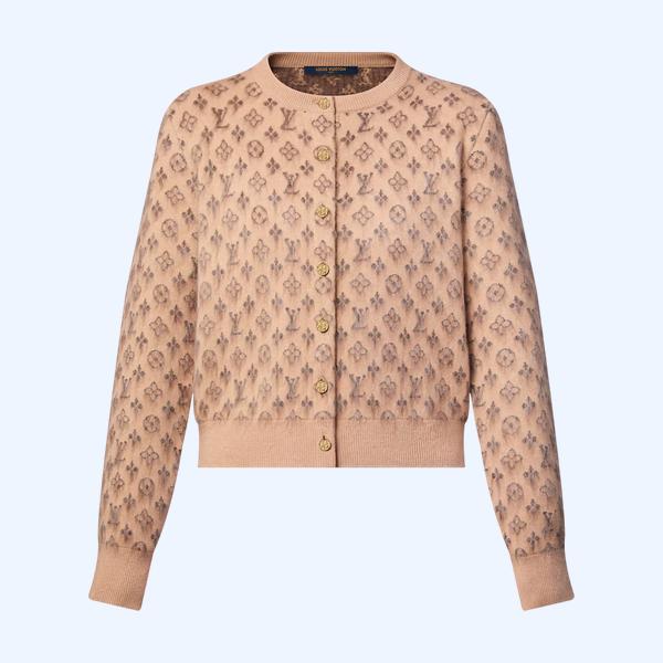 브러시드 모노그램 가디건