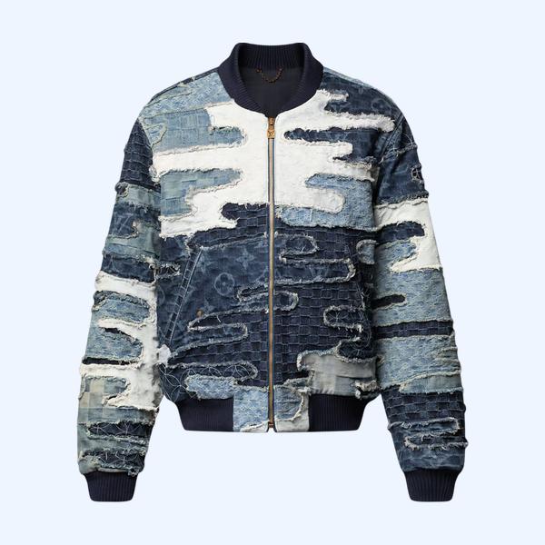 패치워크 데님 보머 재킷