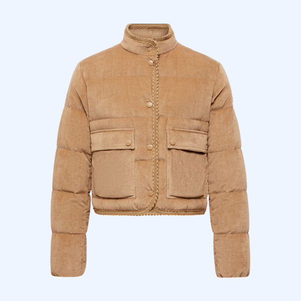 Essarts 브레이드 트리밍 코듀로이 쇼트 다운 재킷