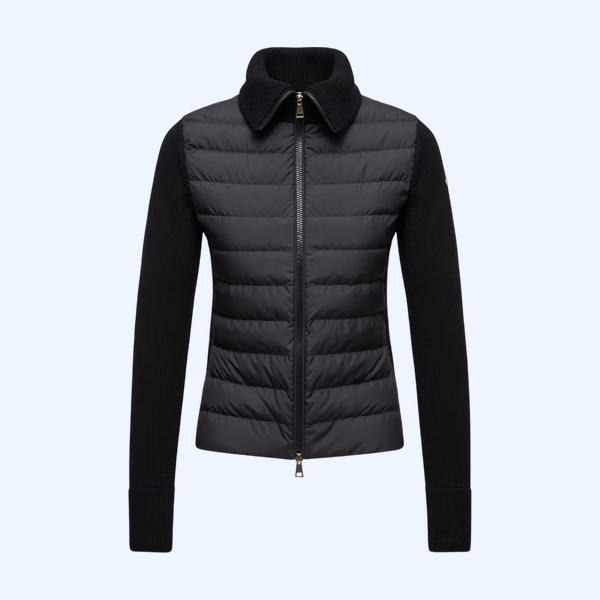 패딩 울 집업 카디건