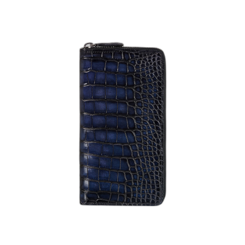 이타우바 엘리게이터 레더 지퍼 장지갑