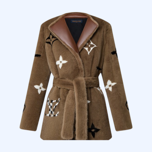 모노그램 밍크 랩 코트