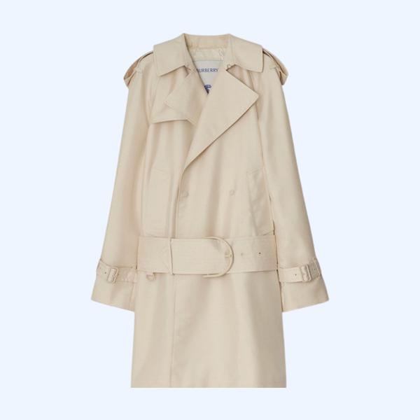 미드 렝스 실크 블렌드 트렌치코트