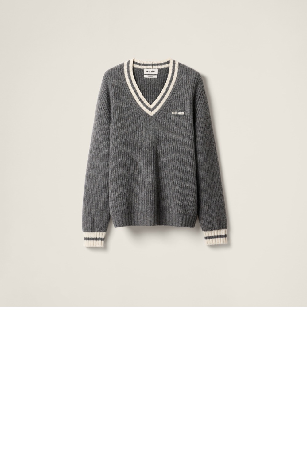 미러급레플리카사이트 | 명품레플리카 전문 쇼핑몰 | 딥퀄 - 울 및 캐시미어 브이넥 스웨터 > 미우미우