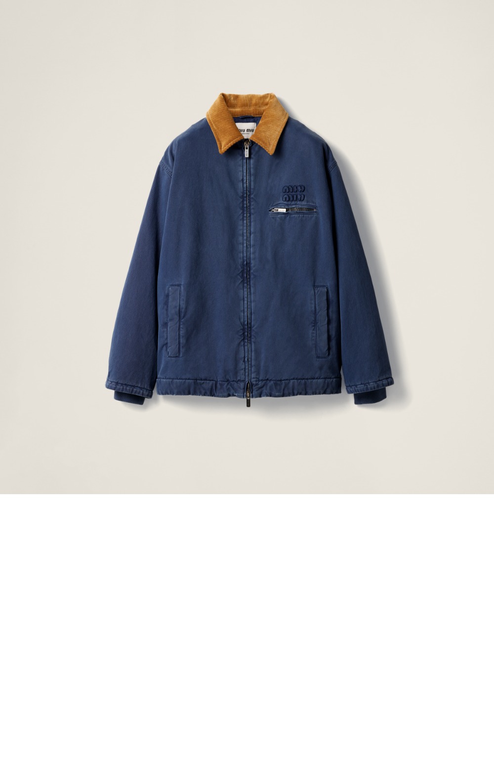 미러급레플리카사이트 | 명품레플리카 전문 쇼핑몰 | 딥퀄 - 코듀로이 칼라 개버딘 트럭커 재킷 > 미우미우