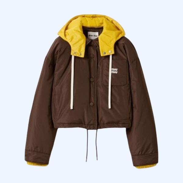 테크니컬 퐁제 다운 후디 재킷