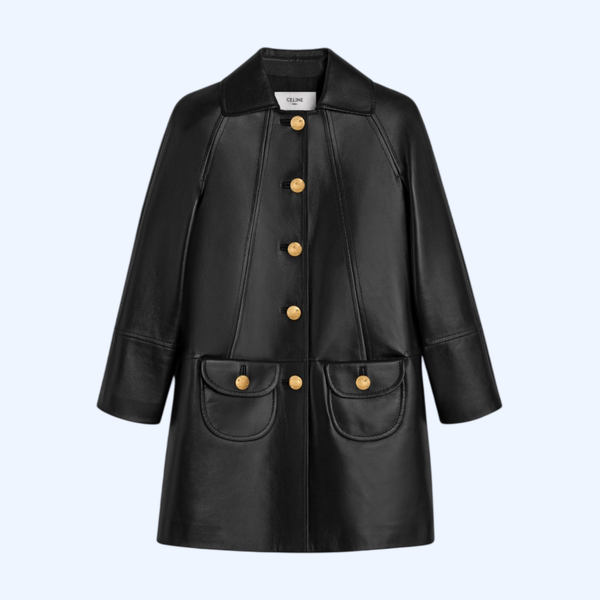 클로딘 칼라 코트 소프트 램스킨