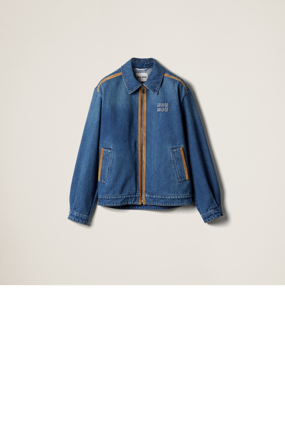 미러급레플리카사이트 | 명품레플리카 전문 쇼핑몰 | 딥퀄 - 데님 및 가죽 블루종 재킷 > 미우미우