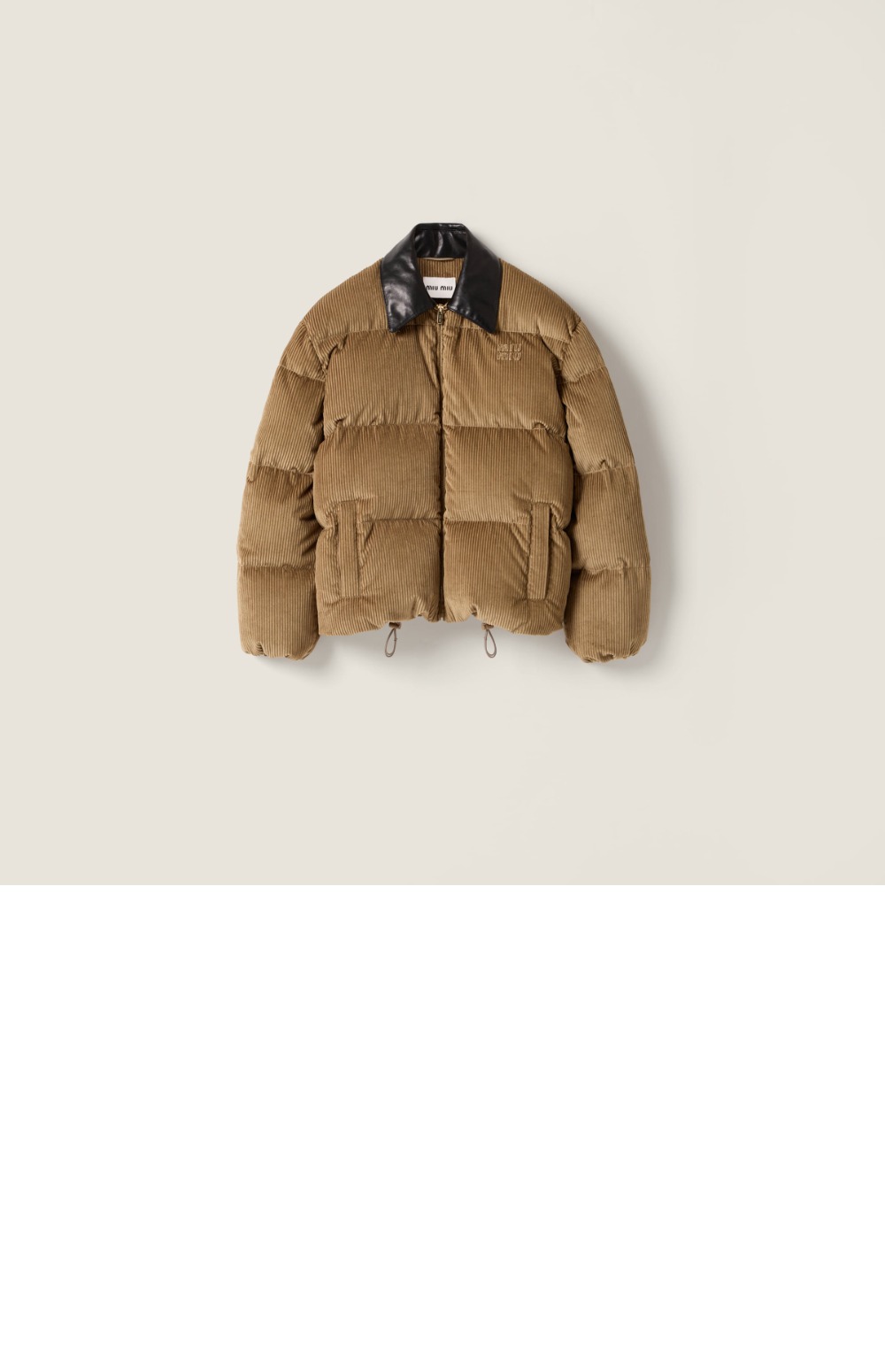 미러급레플리카사이트 | 명품레플리카 전문 쇼핑몰 | 딥퀄 - 코듀로이 및 나파 가죽 다운 재킷 > 미우미우