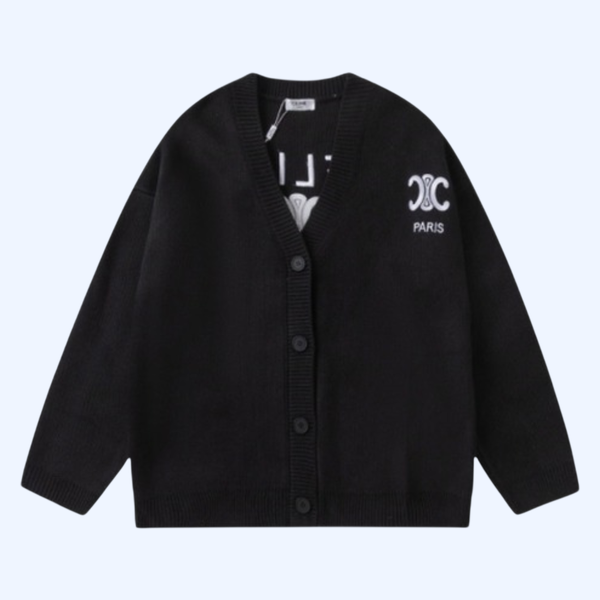 로고 긴팔 가디건