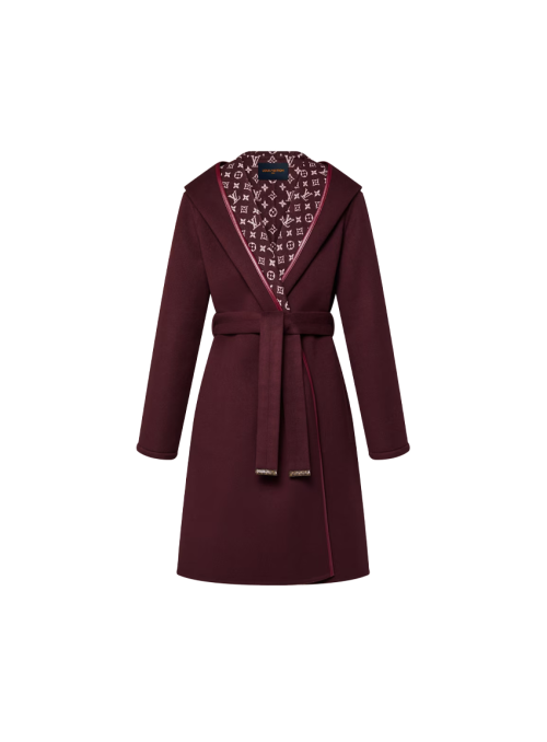 시그니처 롱 후디드 랩 코트