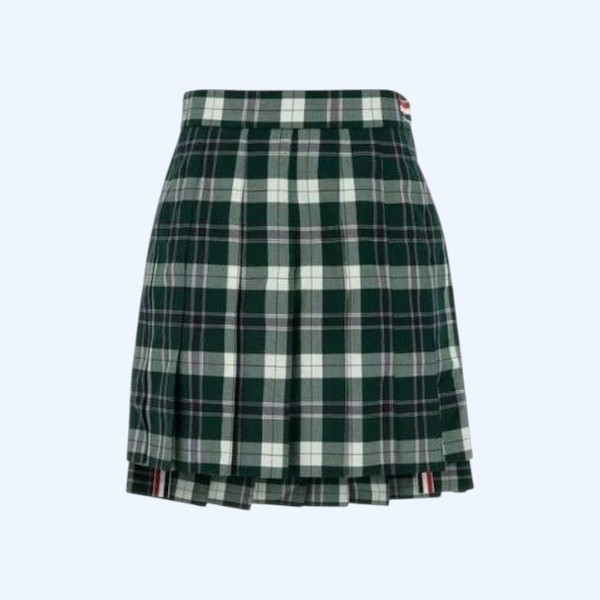 THOM BROWNE 타탄 트윌 플리츠 미니 스커트