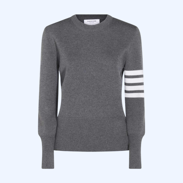 톰 브라운 사선 완장 밀라노 스티치 다크 그레이 여성 니트