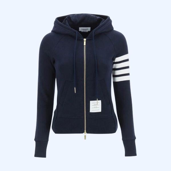 톰브라운 여성 루프백 져지 후드 집업 