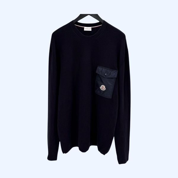 몽클레어 로고패치 긴팔 니트