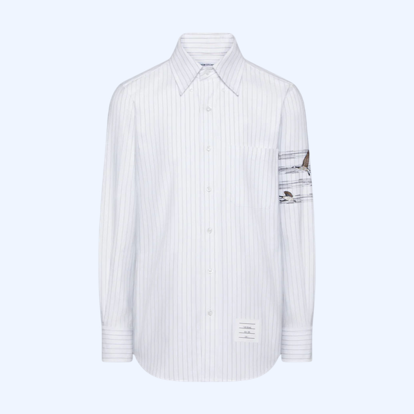 기스 4-바 핀스트라이프 옥스포드 셔츠