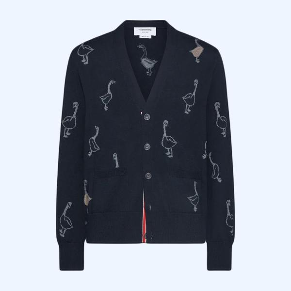 기스 인타르시아 메리노 울 릴렉스 핏 브이넥 카디건 