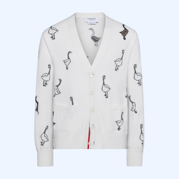 기스 인타르시아 메리노 울 릴렉스 핏 브이넥 카디건