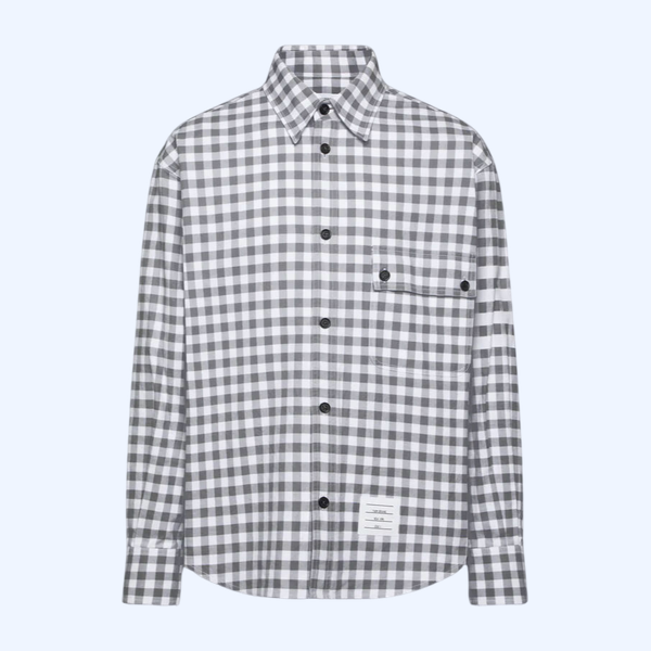 깅엄 체크 플란넬 4-바 오버사이즈 셔츠