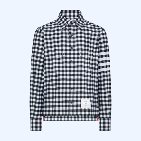 깅엄 체크 플란넬 4-바 유틸리티 셔츠