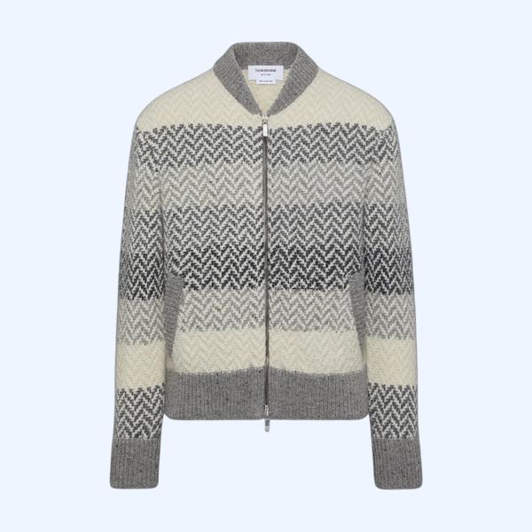 도니골 쿠셴데일 헤링본 자카드 봄버 재킷