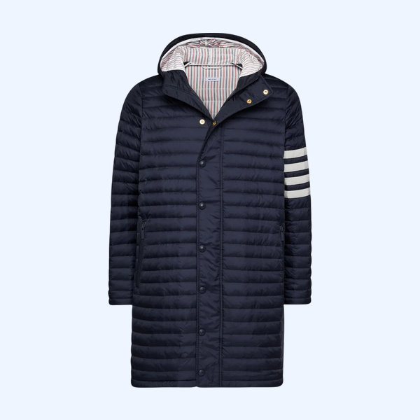 매트 나일론 다운 필 퀼팅 4-바 코트