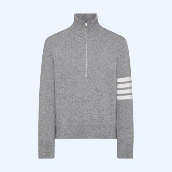 메리노 울 4-바 퍼널 넥 풀오버