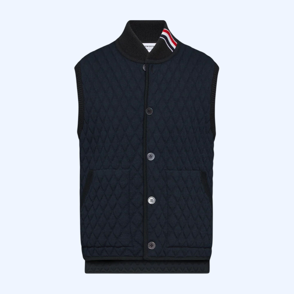 메리노 울 인타르시아 자카드 워크 베스트