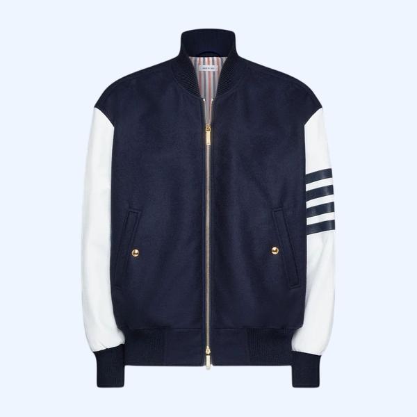 멜튼 울 4-바 오버사이즈 블루종 재킷