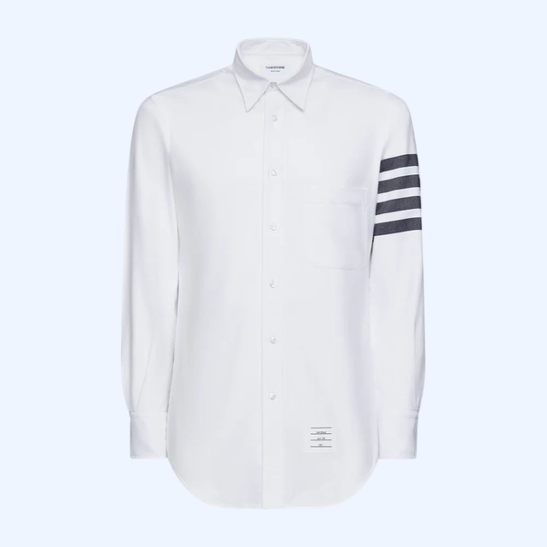 솔리드 옥스포드 4-바 포인트 칼라 셔츠