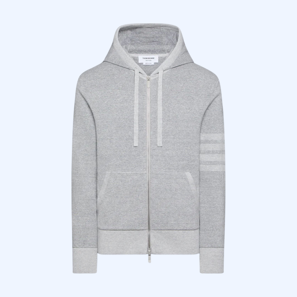 텍스처드 스트라이프 스티치 4-바 후디