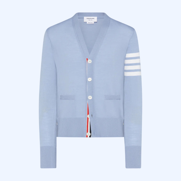 파인 메리노 울 4-바 클래식 카디건