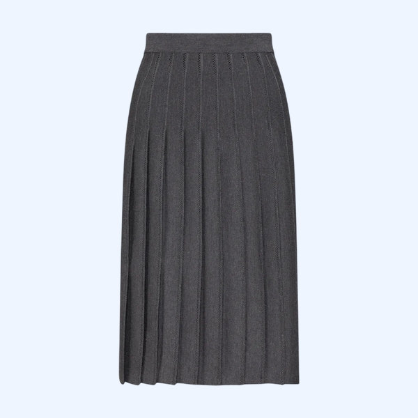 울 실크 포인텔 플리츠 스커트