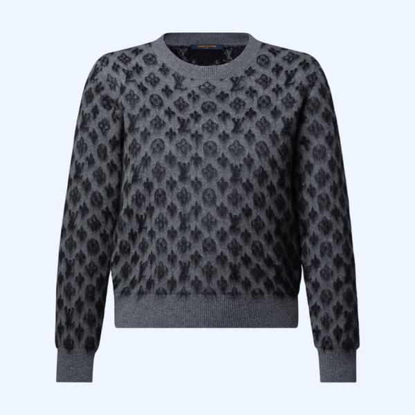 브러시드 모노그램 풀오버