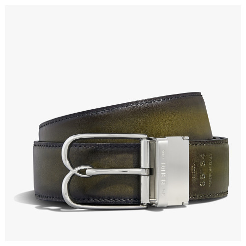 B 볼루테 스크리토 레더 35mm 리버시블 벨트 네이비 양면