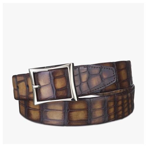 클래식 엘리게이터 레더 벨트 - 35mm