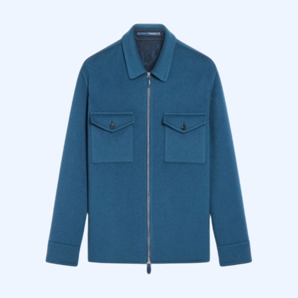 스플리터블 울 & 캐시미어 지퍼 오버셔츠