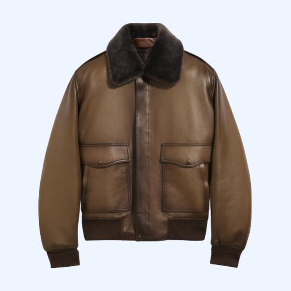 시어링 칼라 파티나 플라이트 재킷