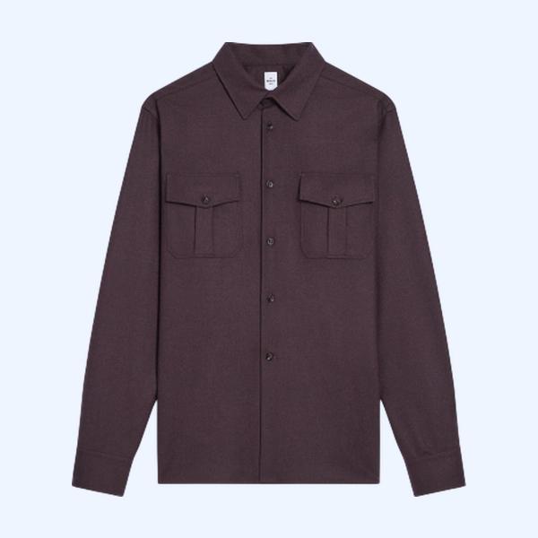 울 밀리터리 셔츠