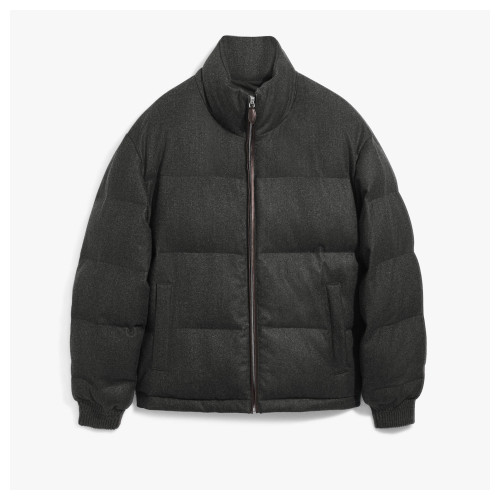 울 헤링본 퍼퍼 재킷