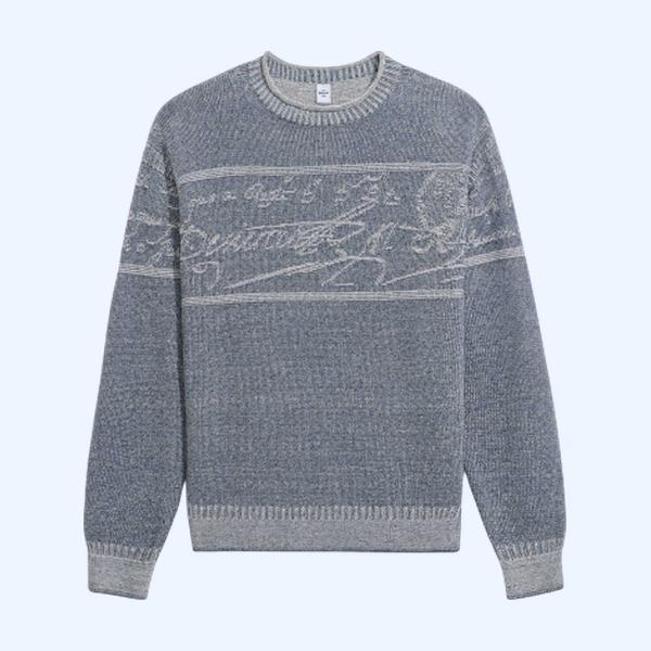 텍스처 자카드 스크리토 점퍼