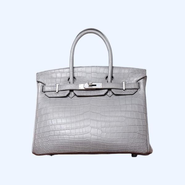 에르메스 버킨 30 르투르네 크로커다일 그레이 팔라듐 하드웨어