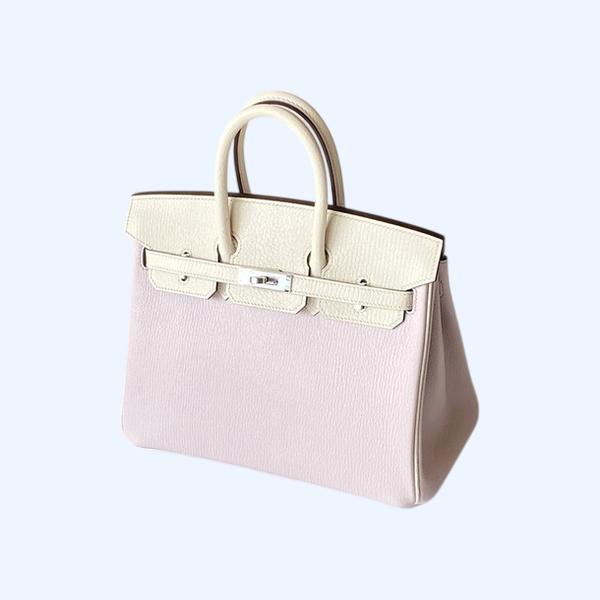 에르메스 버킨 25 르투르네 스페셜 오더 핑크 & 화이트 투톤 팔라듐 하드웨어