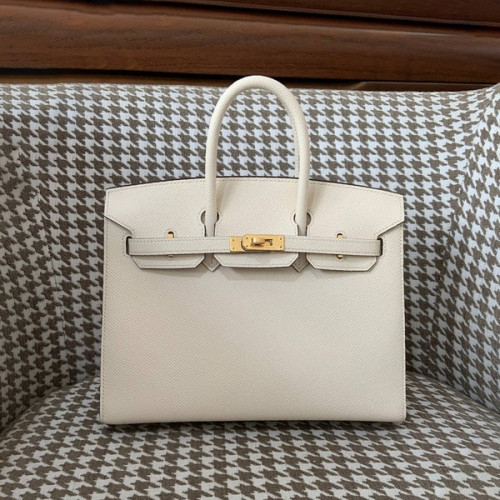 에르메스 버킨 25 셀리에 크림 화이트 골드 하드웨어