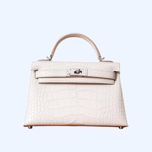 에르메스 미니 켈리 2 셀리에 엘리게이터 나타 팔라듐 하드웨어