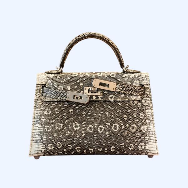 에르메스 미니 켈리 2 셀리에 리자드 옴브레 팔라듐 하드웨어