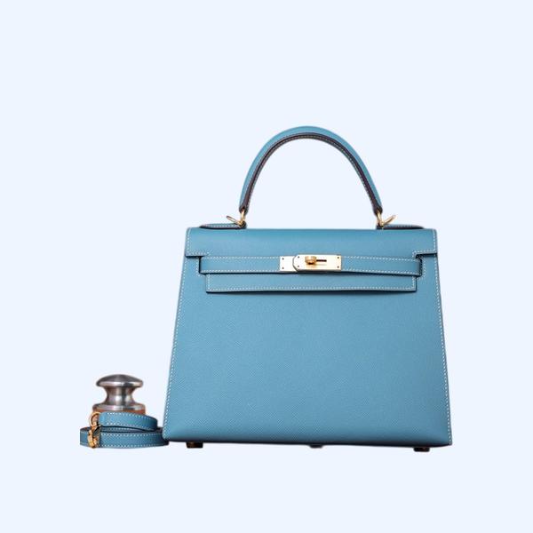 에르메스 켈리 28 셀리에 블루 드 노드 골드 하드웨어